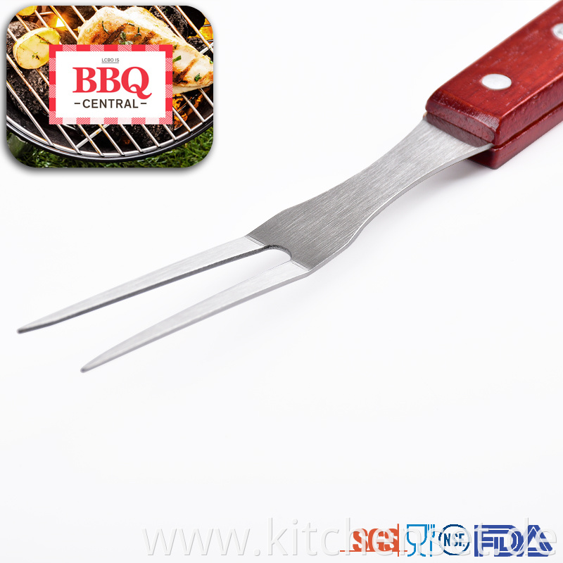 Bbq Tool Set with Wooden Handle